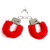 Red furry Hot lovely handcuffs for Lovers Gift for her  him Honeymoon Romance