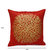 STITCHNEST Red and Gold Velvet 16 X 16 Inch Abstract Cushion Cover - Set of 5