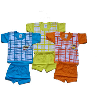 Kavya Fashion half Sleeve Printed Baba Shut for kids pack of 3