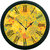 meSleep Yellow Ethnic Wall Clock (With Glass)