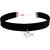 Jazz Jewellery Black Lace Choker with heart and arrow pendan Necklace for Women and Girls