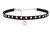 Jazz Jewellery Black with Silver Rivets Punk Choker Necklace for Women
