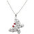 JewelMaze White And Maroon Austrian Stone Silver Plated Chain Pendant -FAE0084