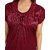 Be You Fashion Satin Maroon Solid Printed Lace Nighty for Women