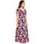 Be You Fashion Serena Satin Blue-Pink Floral Printed Nightgown for Women