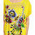 Be You Cotton Rayon Yellow Peacock Printed Kaftan Nighty for Women