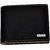 Radon Men's Casual Plain Black+Tan Genuine Leather Wallet  (9+ Card Slots)