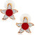 Spargz Floral Red Alloy American Diamond Top Earring For Women AIER 507
