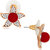 Spargz Floral Red Alloy American Diamond Top Earring For Women AIER 507