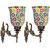 Somil Sconce Glitter Wall Lamp Ornamented With Colorful Chips & Beads Set Of 2