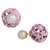 Spargz Fancy Baby Pink Hollow Out Round Ball AD Stone Double Sided Stud Earring AIER 710