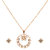 Jewelmaze Zinc Alloy Austrian Stone Gold Plated Pearl Pendant Set-fae0111 