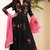 New Latest Designer Black  Pink Georgette Embroidery Long Anarkali Gown Type Suit (Unstitched)