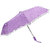 FabSeasons Purple Dot Printed with frills, 3 fold fancy Automatic Umbrella for Rains, Summer & All Year Use