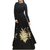 Style Amaze Black Silk Embroidered Semi Stitched Gown