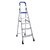 Mapple Pro 6 5 4 3 2 steps Aluminium Foot step Folding Ladder with Load Capacity upto 120 kg with Anti-Skid PVC Shoe , Clutch Lock  Knee Guard which provide perfect Balancing  safety wihle Climbing ( With 10 Years Warranty )