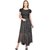 Raabta Black and white Dot Print Long Dress with Cape Sleeve 11010A