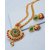 Voylla Gold Plated Alloy Pendant Set With Green And Red Details