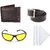 Summer Trends Combo- Yellow Vision Glass Blk Wallet Blk Belt And 3 Hanky