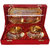 Artistic Handicrafts Traditional Decorative Golden Silver Plated Brass Set Of 5 (1 Tray, 2 Cups, 2 Plates)