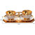 Artistic Handicrafts Traditional Decorative Golden Silver Plated Brass Set Of 5 (1 Tray, 2 Cups, 2 Plates)