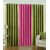 iLiv Plain Eyelet Curtain 9 Feet ( Set Of 3 ) Green  Pink