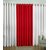 iLiv Plain Eyelet Curtain 9 Feet ( Set Of 3 ) White & Red