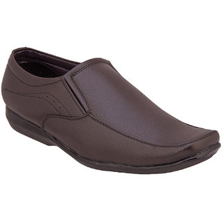 Namah Men'S Brown Leather Slip On Formal Shoes