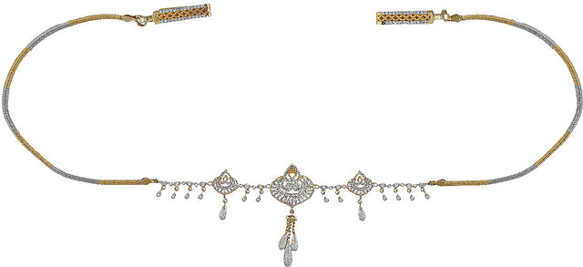 Lucky Jewellery Designer Gold Plated Kamarband White Rhinestone Waist Belt  Udyanam Kamar Patta For Girls And Women