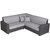 Gioteak Havana Black Grey L shaped sofa set 2+2+C