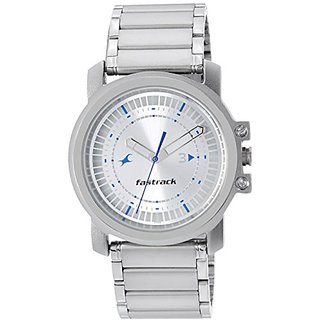 Fastrack Quartz Silver Round Men Watch 3039SM03