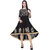 Mytri Women Black  Gold Enamel Printed Rayon 3/4th Sleeves  Anarkali Kurta