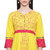 Mytri Women Yellow  Printed Cambric 3/4th Sleeves  Anarkali Kurta