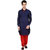 indian ATTIRE Ethnic Blended Silk Navy Blue Pattani And Red Churidar For Men