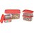 All Time Plastics Polka Container Set, 5-Pieces, Red