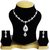 silver designer rhinestones studded necklace set