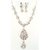 silver designer rhinestones studded necklace set