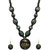 JewelMaze Green  Black Antique Elephant Design Necklace Set-FAA0458