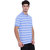 Edberry Men's  Blue  White Striped Polo Neck T-Shirt