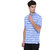Edberry Men's  Blue  White Striped Polo Neck T-Shirt
