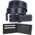 Ws deal Leatherite black needle pin point buckle belt with black bifold synthetic Leatherite wallet.
