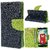 CHL Imported Mercury Fancy Wallet Dairy Flip Case Cover for Redmi 4A  - Blue Green
