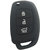 Silicone Key Cover Fit For Hyundai New i20/New Verna/Xcent 3 Button Flip Key Models 2013 Onwards (Black)
