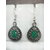 Studded Green Turquoise Stone Dangler Earring For Girls