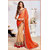 Surbhi Fashion Women's Orange and Net, Silk Georgette Thread and Zari Embroidery Work Party Wear Saree with Blouse (9616_Orange)