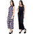 Westrobe Wome Black Plain And Zig Zag Printed Jumpsuits Combo