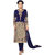 Vaikunth Fabrics Georgette Navy Blue Embroidered Semi-Stitched Women's Wear Salwar Suit