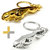 2pcs Metal Keychain Gold  Silver Jaguar Keyring Best Collectible  Gifting Item