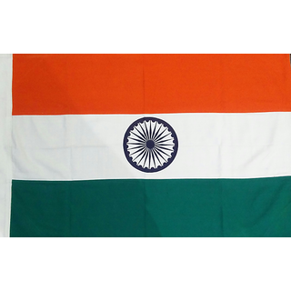 Indian National Outdoor flag of size of 4 x 6 ft in 100 Pure Khadi with rope/toggle by MD Seller