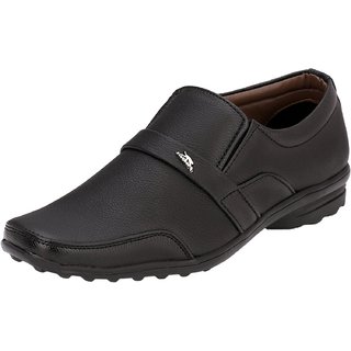                       AFM Black Formal Slip on Shoes For Men                                              